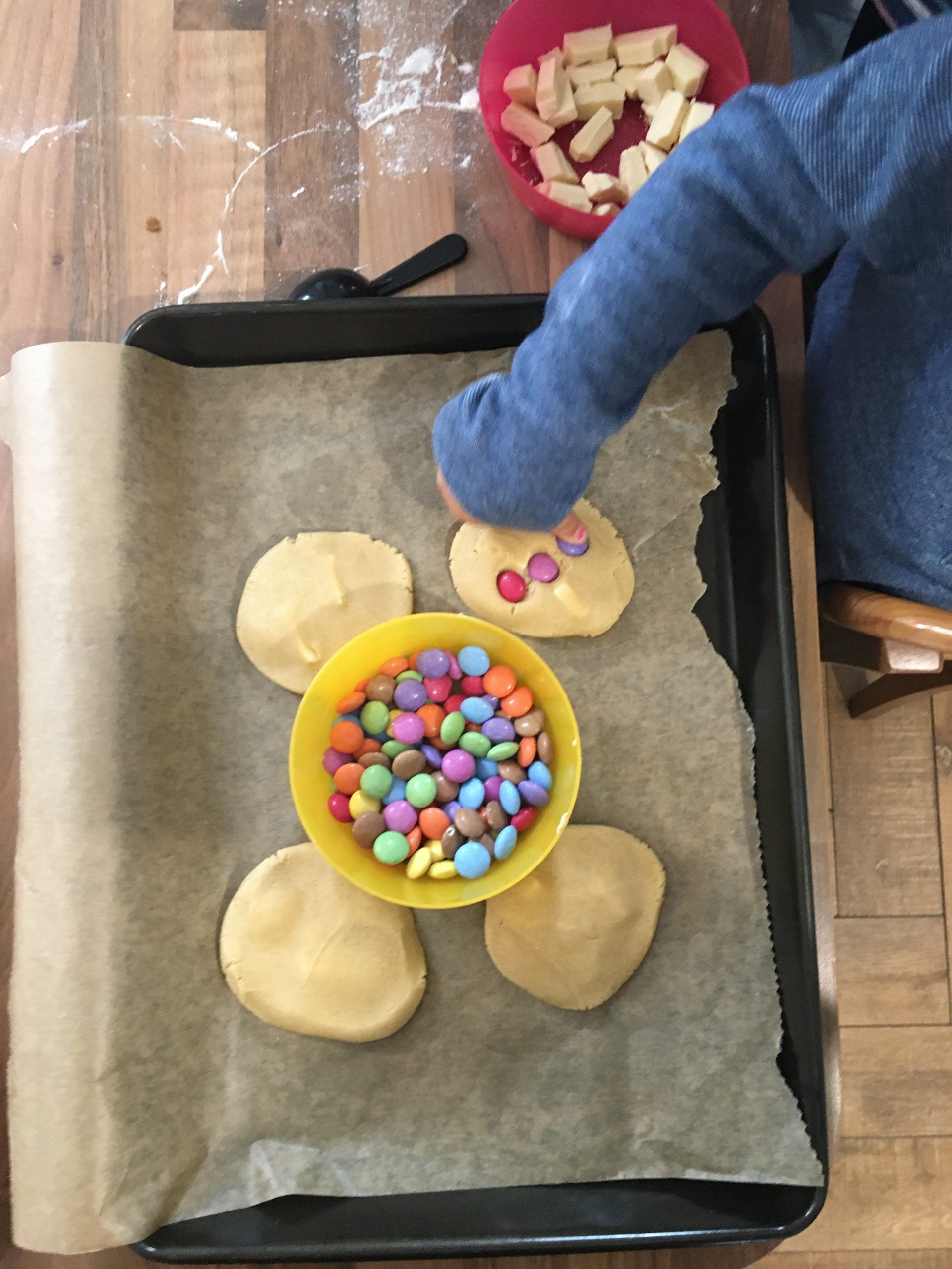 person baking cookies