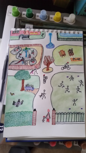 drawing of a park